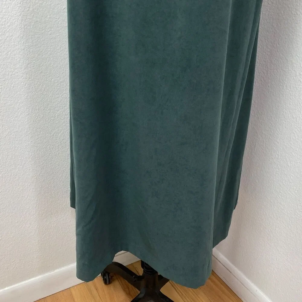 CJ Banks Forest Green Maxi Jumper Dress 14W Pocket Embroidery Trees Dark Academa